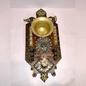 Vintage Brass Mortar & Pestle Wall Plaque – Spanish Revival Style Rare